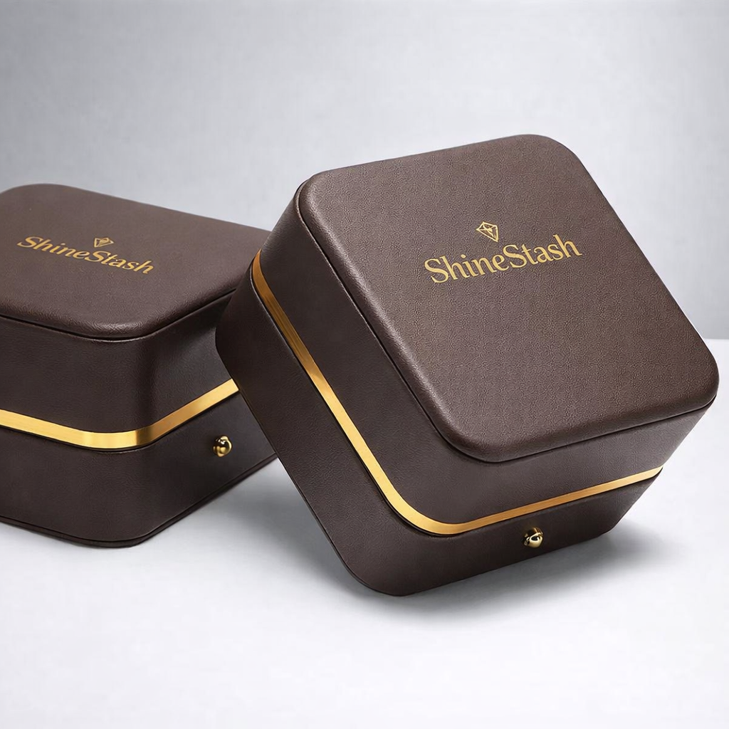 ShineStash premium jewelry box interior with velvet lining and secure insert layout