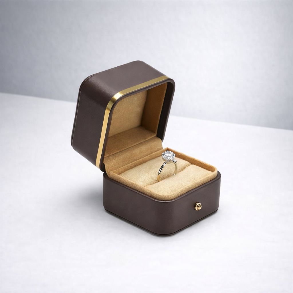 Secure insert fit and structured presentation inside a premium jewelry box