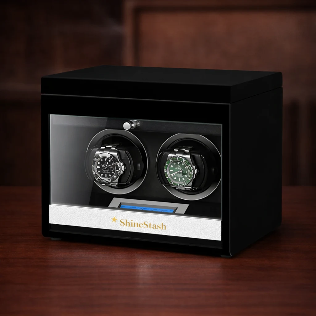 Dual watch winder with piano gloss finish