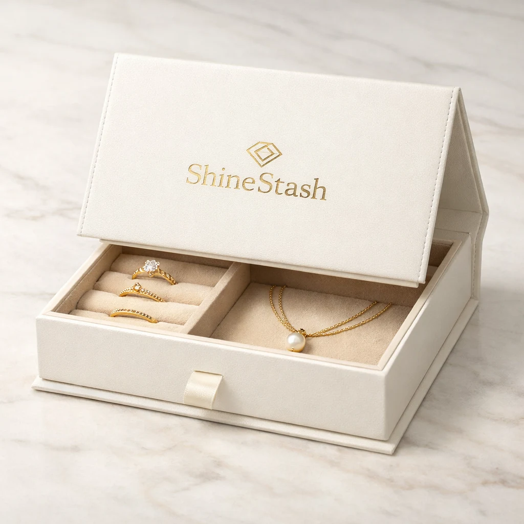Custom printed jewelry boxes with hot foil stamping logo