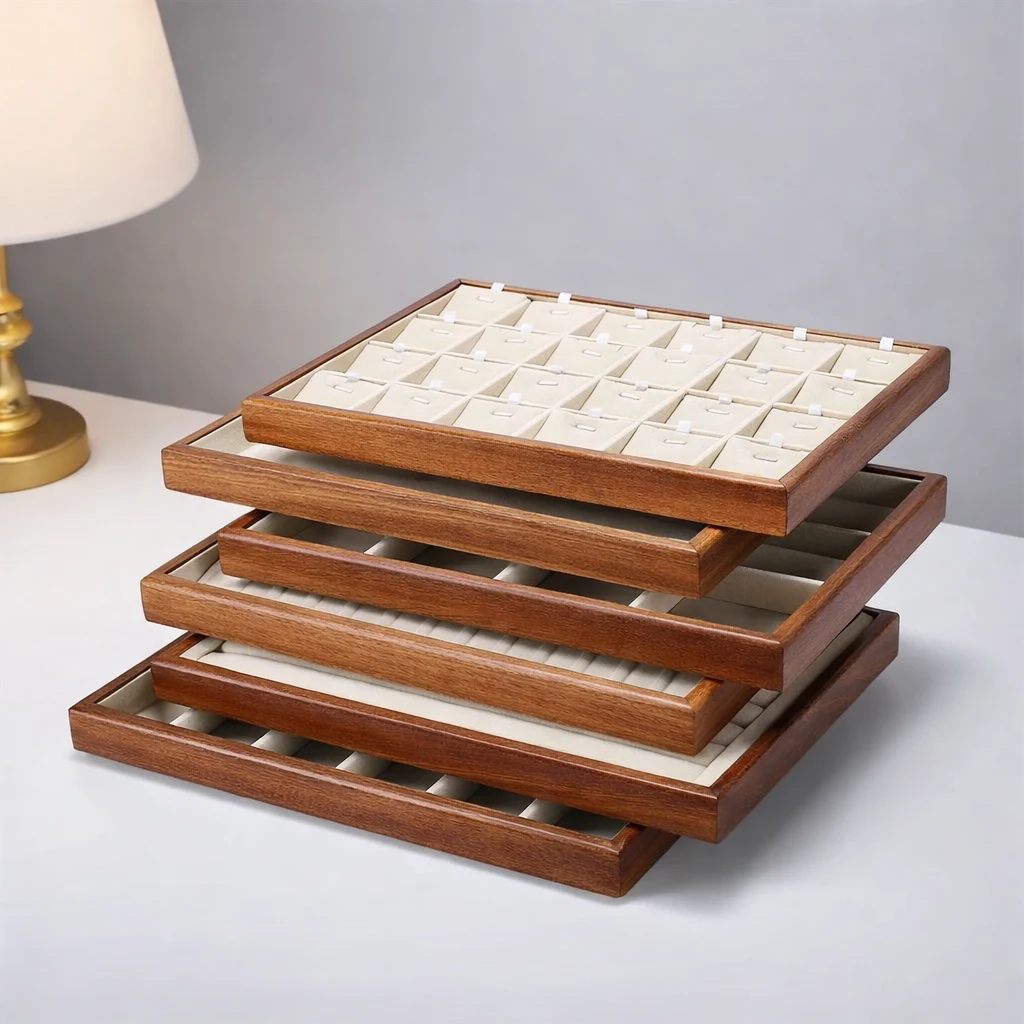 Large jewelry box organizers with trays